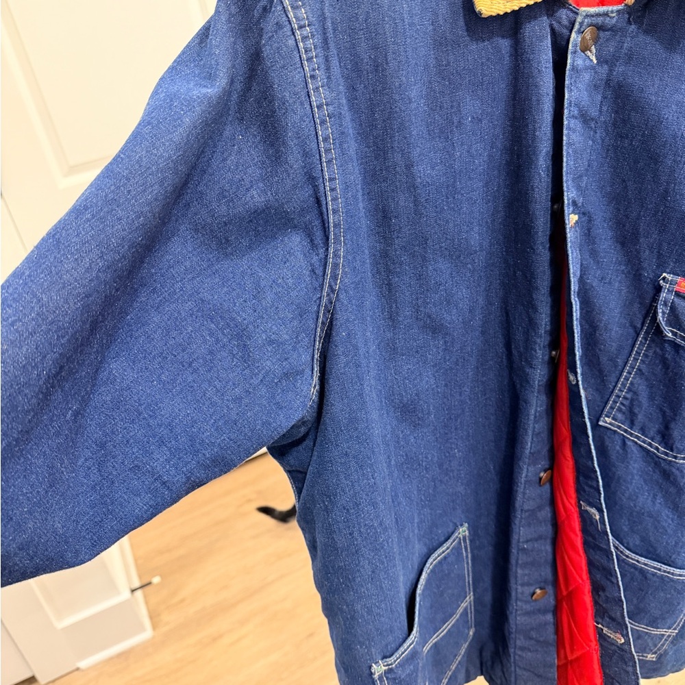 Vintage Big Smith Denim Chore Jacket Quilted Lined Made in USA Mens 50 XL - Picture 8 of 14